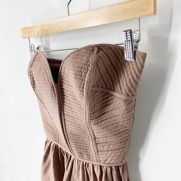 Parker Mauve Strapless Silk Bustier Peplum Top Size S - Picture 7 of 11